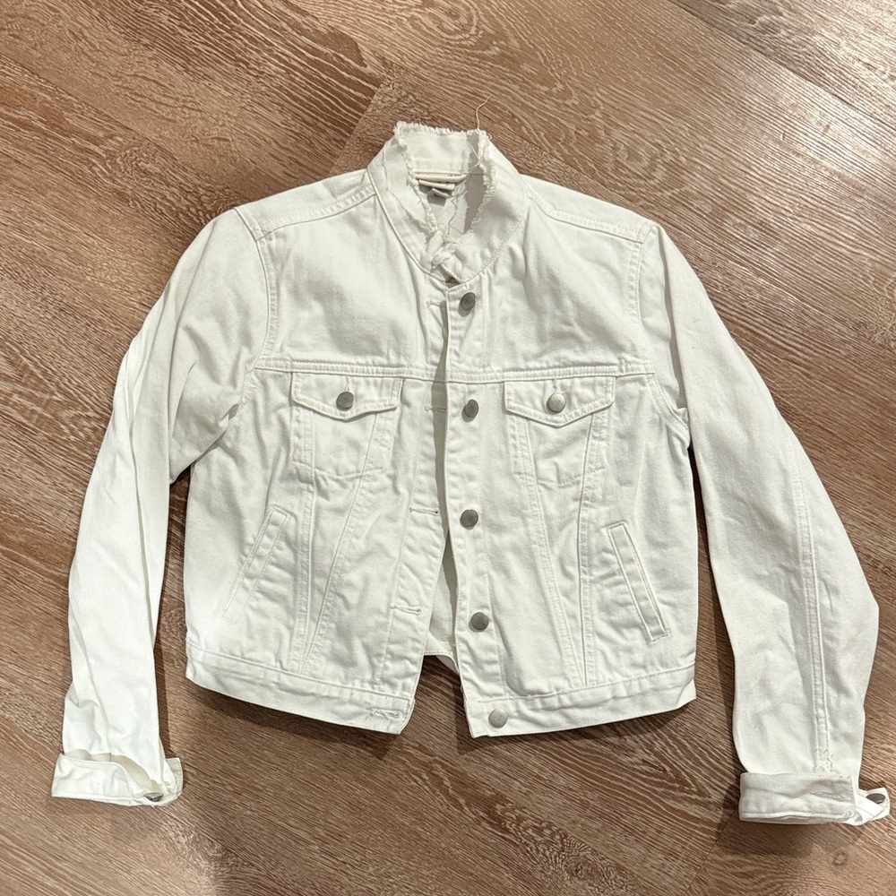 Target Frayed White Denim Jacket